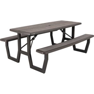 Lifetime picknicktafel Rough-Cut opvouwbaar bruin