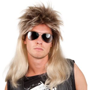 Boland - Pruik Ryan Blond - Laagjes - Lang - Mannen - Rocker - Rock & Roll- 80's & 90's - Punk - Aso