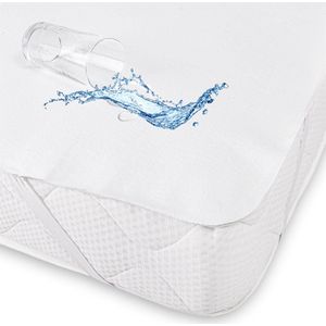 Cheqo® Molton Hoeslaken - 200x220cm - Waterdichte Matras Beschermer - Incontinentie Matrasbeschermer - 100% Katoen - Wit