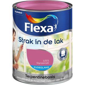 Flexa Strak In De Lak Zijdeglans - Signaalroze - 0,75 liter