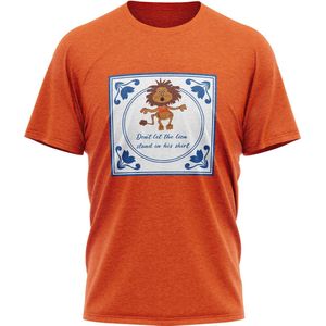 JAP Koningsdag heren shirt (Maat XXL) - Regular fit - Oranje kleding - ""Don't let the lion stand in his shirt