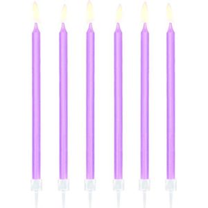 Partydeco - Verjaardagskaarsjes Lavendel (12 stuks)