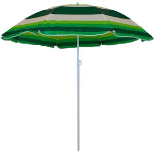 Master Grill&Party - Parasol - tuinparasol - 180 cm diameter - witte en groene strepen