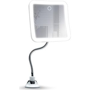 Flexibele Make-up Spiegel met Verlichting en 10x Vergroting - Draadloos en Oplaadbaar - Ideaal voor Scheren en Make-up