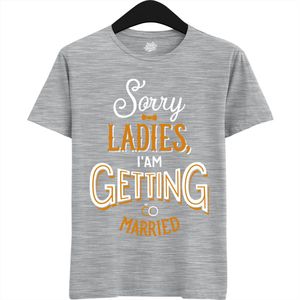 Sorry Ladies | Vrijgezellenfeest Cadeau Man - Groom To Be Bachelor Party - Grappig Bruiloft En Bruidegom Bier Shirt - T-Shirt - Unisex - Heather Grey - Maat 4XL