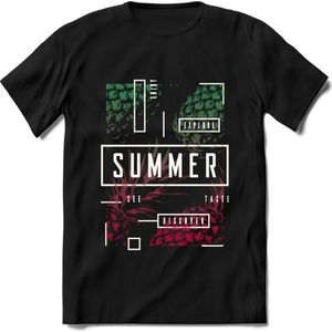 Summer Time | TSK Studio Zomer Kleding  T-Shirt | Groen - Roze | Heren / Dames | Perfect Strand Shirt Verjaardag Cadeau Maat L