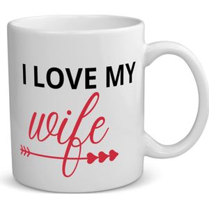 Akyol - i love my wife koffiemok - theemok - Liefde - je vrouw - valentijnsdag - verjaardagscadeau - cadeau voor vriendin - 350 ML inhoud