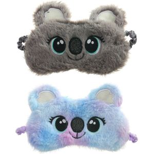 2-pack Koala Slaapmaskers kind - Grijs Paars - Vanaf 5 jaar