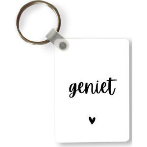 Sleutelhanger - Quotes - Geniet - Spreuken - Uitdeelcadeautjes - Plastic - Vaderdag cadeau - Geschenk - Cadeautje voor hem - Tip - Mannen