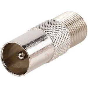 Valueline FC-025 Coax-Adapter F Coax Male (IEC) - F-Connector Female Zilver