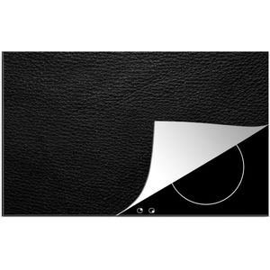 Inductie beschermer - Lederlook - Zwart - Grijs - Leer - Print - Inductie mat - Kookplaat beschermer - 78x52 cm - Inductiebeschermer - Afdekplaat voor kookplaat
