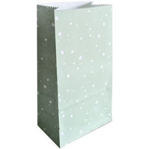 8 x Blokbodem Traktatie Uitdeelzakjes Cadeau - Blokbodem Stevig - Mint Groen - 9 x 5 x 16cm