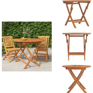 vidaXL Tuintafel - Tuintafels - Picknicktafel - Tuinmeubel - Tuintafel inklapbaar Ø 85x75 cm massief teakhout