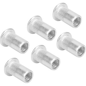 Blindklinkmoer assortiment - 100 stuks, M5, platte kop, aluminium - Klinknagelmoeren .