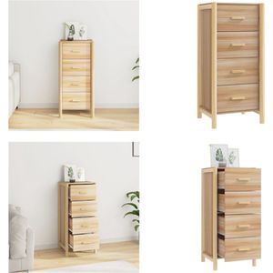 vidaXL Hoge kast 42x38x90 cm bewerkt hout - Hoge Kast - Hoge Kasten - Hoge Kast Met Lade - Kast