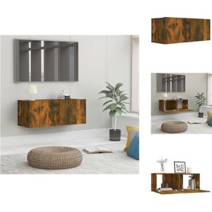 vidaXL Tv-meubel - Praktisch - Materiaal- Bewerkt hout - Afmetingen- 80 x 30 x 30 cm (B x D x H) - Kleur- Gerookt eiken - Kast