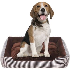 Hondenbed, middelgrote honden, antislip, wasbaar, orthopedisch hondenbed, hondenbed, verhoogde randen, ergonomische hondenbank met omkeerbaar kussen voor kleine tot middelgrote honden, 90 x70