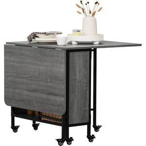 HOMCOM-Opklapbare eettafel-spaanplaat-130x80x74cm-Grijs