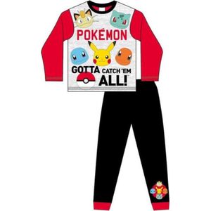 Pokémon pyjama - maat 146/152 - Pokemon Pikachu pyama - rood met zwart