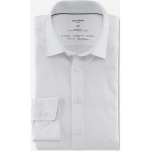 OLYMP Luxor modern fit overhemd 24/7 - mouwlengte 7 - wit - Strijkvriendelijk - Boordmaat: 43