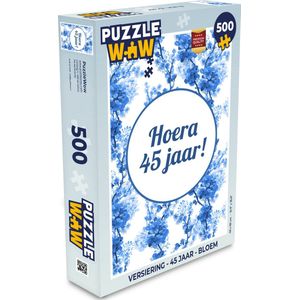 Puzzel Versiering - 45 Jaar - Bloem - Legpuzzel - Puzzel 500 stukjes