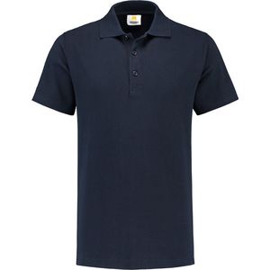 Lemon & Soda Heren basic poloshirt - donkerblauw - korte mouw - katoen - 220 gram L