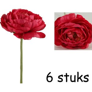 Ranonkel Novella kunstbloemen Fuchsia - 34 cm - 6 Stuks