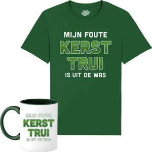 Mijn foute kersttrui is uit de was - Foute kersttrui kerstcadeau - Dames / Heren / Unisex Kleding - Grappige Kerst Outfit - T-Shirt met mok - Unisex - Bottle Groen - Maat M