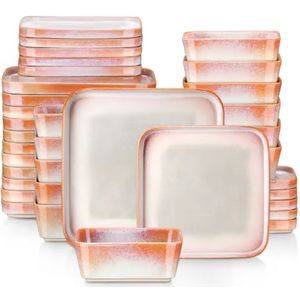 Averto Serviesset - 36 delig - 12 persoons - Oranje - Dinerborden - Bordenset - Diepe borden - Ontbijtborden - Servies - Keukenservies