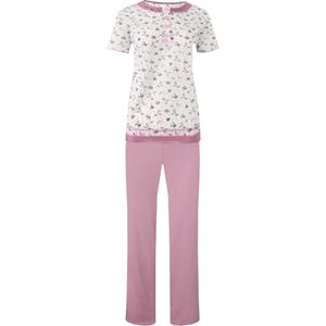 Dames pyjama Fine woman gebloemd roze XXL