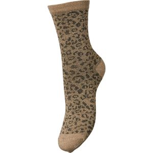 Pieces Glitter dames sokken 1-paar - Panter - DSS17151109 - Taupe