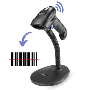 NAVIX 1D Draadloze Barcode Scanner - Flexibele Standaard - Snel en Nauwkeurig Draadloos Scannen - Plug & Play Handscanner - Scannen van Papier en van Beeldscherm