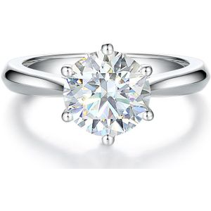 Ella - 14k Witgouden Solitair Moissanite Verlovingsring - 2 karaat