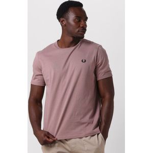 Fred Perry Ringer T-shirt Polo's & T-shirts Heren - Polo shirt - Lichtroze - Maat XL