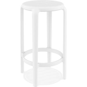 Alterego - PEYA - Middelhoge tuinkruk - Wit - 36x36x65 cm