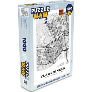 Puzzel Stadskaart - Vlaardingen - Grijs - Wit - Legpuzzel - Puzzel 1000 stukjes volwassenen - Plattegrond