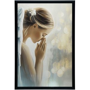 Engel in Golden Light, 30x40 cm, zwart aluminium frame, mat papier 230 gsm