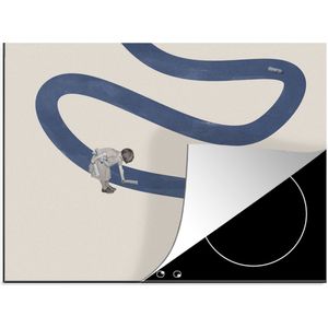 KitchenYeah® Inductie beschermer 60x52 cm - Meisje - Recycle - Vintage - Kookplaataccessoires - Afdekplaat voor kookplaat - Inductiebeschermer - Inductiemat - Inductieplaat mat