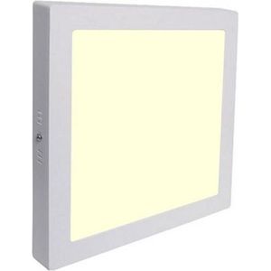 LED Downlight - Opbouw Vierkant 18W - Warm Wit 3000K - Mat Wit Aluminium - 225mm