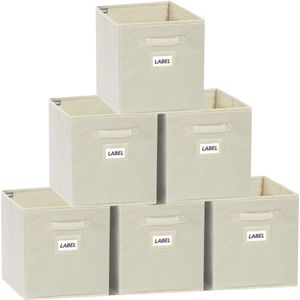 opbergdoos, pak van 6, opvouwbare doos, opbergdoos, organizerdoos, opvouwbare dozen 28 x 28 x 28 cm
