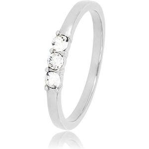 My Bendel Zilverkleurige ring met Swarovski stenen - Zilverkleurige ring met Swarovski stenen - Met luxe cadeauverpakking