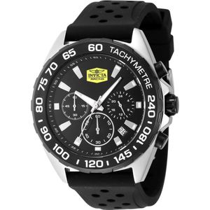 Invicta Racing 47768 Heren Horloge - Waterdicht - Analoog - Quartz Uurwerk - Roestvrij Staal met zwarte Wijzerplaat - 43mm
