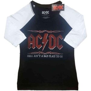 AC/DC - Hell Ain't A Bad Place Raglan top - XL - Zwart/Wit
