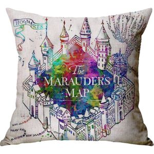 Harry Potter Kussenhoes | The Marauder's Map - Sluipwegwijzer | 45x45 cm