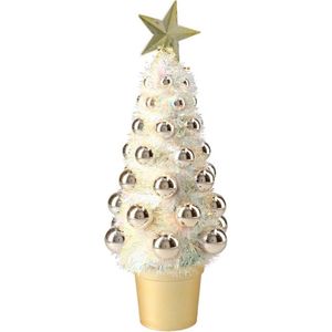 Complete kunstkerstboom met kerstballen goud 29 cm - Kerstversiering - Kerstbomen - Kerstaccessoires