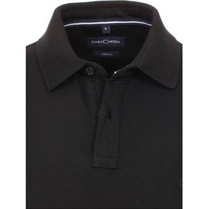 Casa Moda Polo Shirt Comfort Fit Effen Stretch Zwart - 4XL