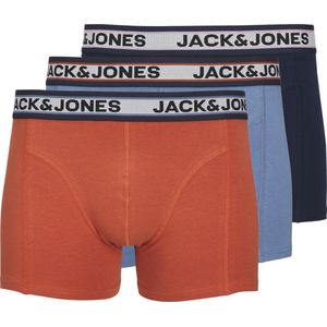 Jack & Jones Heren Boxershorts Trunks JACMARCO Oranje/Blauw 3-Pack - Maat S