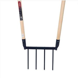 Woelvork - Spitvork met Brede Tanden voor Sneller Werk - Mestvork met Ergonomische Lange Steel - 4 Tanden