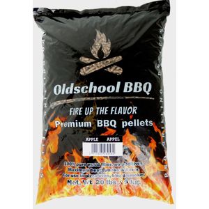 OldschoolBBQ Premium Barbecue pellets Apple - Appel 9 kg BBQpellets - houtpellets - grillpellets geschikt voor pizza oven, pellet bbq, grill en smoker