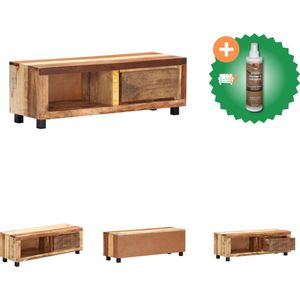 vidaXL Tv-meubel 100x30x33 cm massief gerecycled hout - Kast - Inclusief Houtreiniger en verfrisser